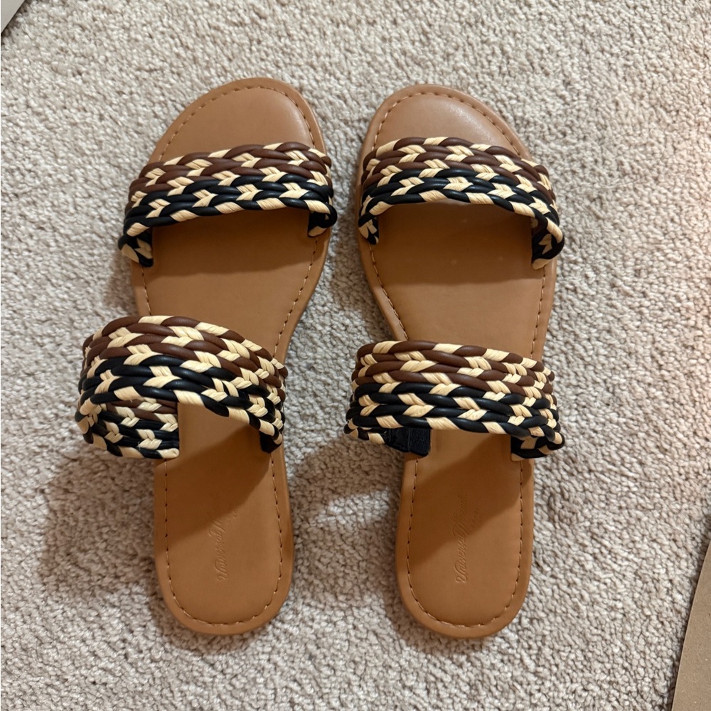 Braided Tan and Brown Women's Sandals